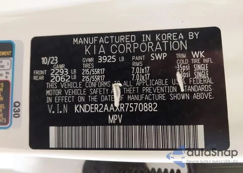 2024 Kia Seltos Ex из США, поврежденный, VIN KNDER2AAXR7570882